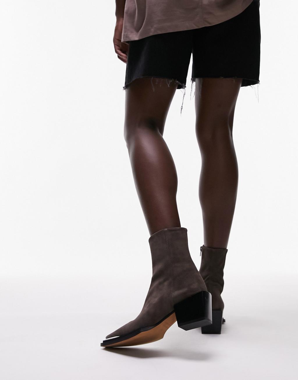 Topshop Riley leather western boot Product Image