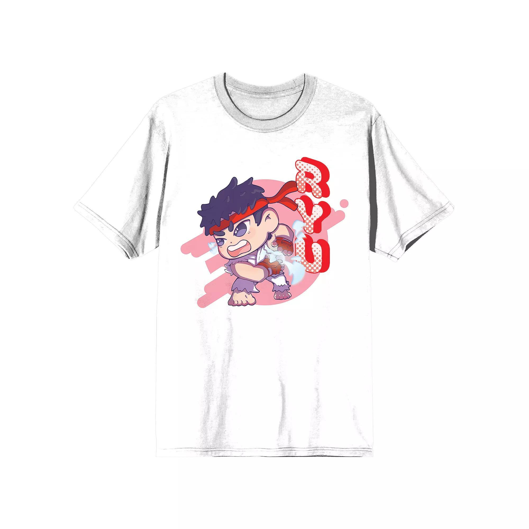 Men's Street Fighter Chibi Ryu Short Sleeve Graphic T-Shirt, Size: Medium, White Product Image