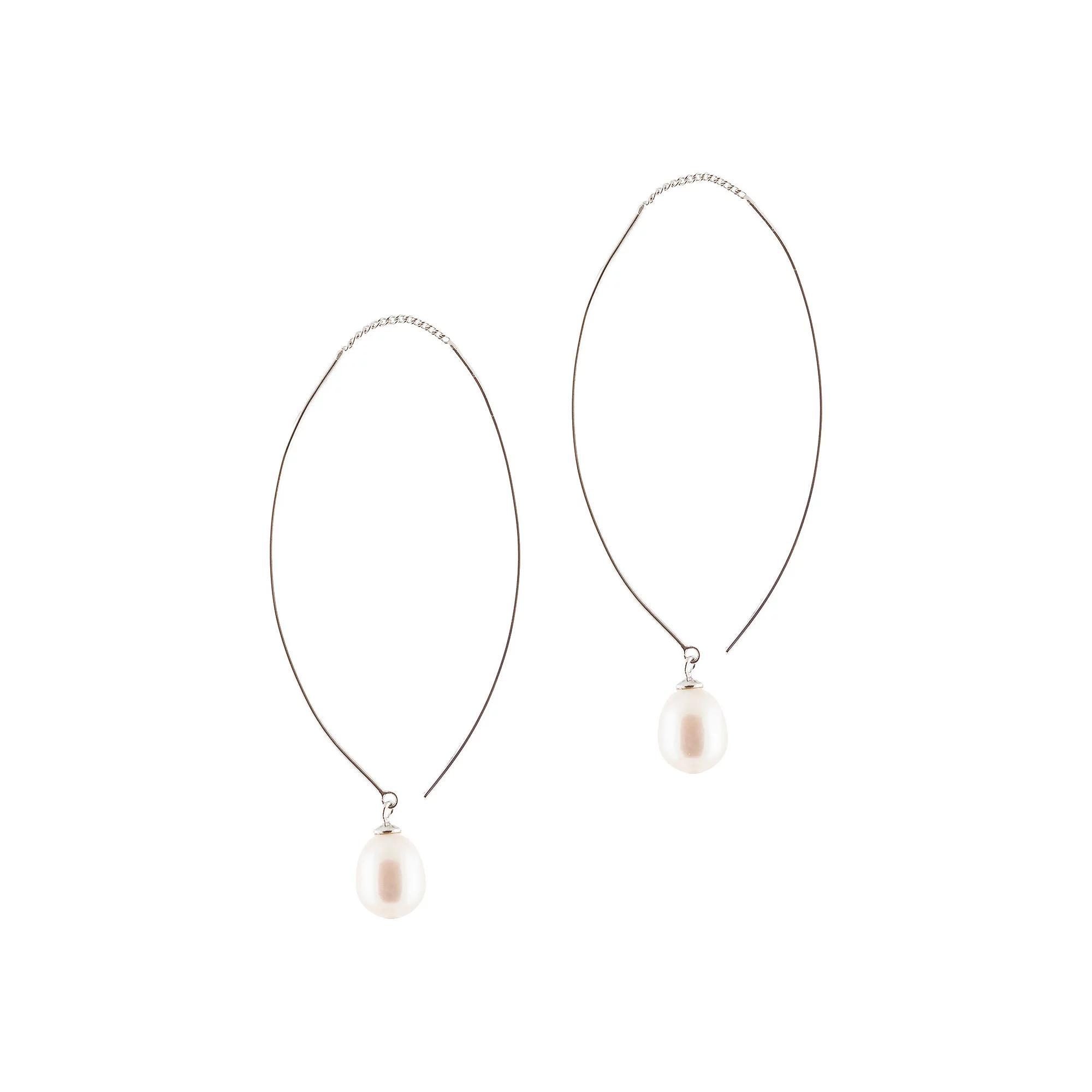 Sterling Silver Freshwater Pearl Dangle Earrings, Women's, Size: 7.5" Product Image