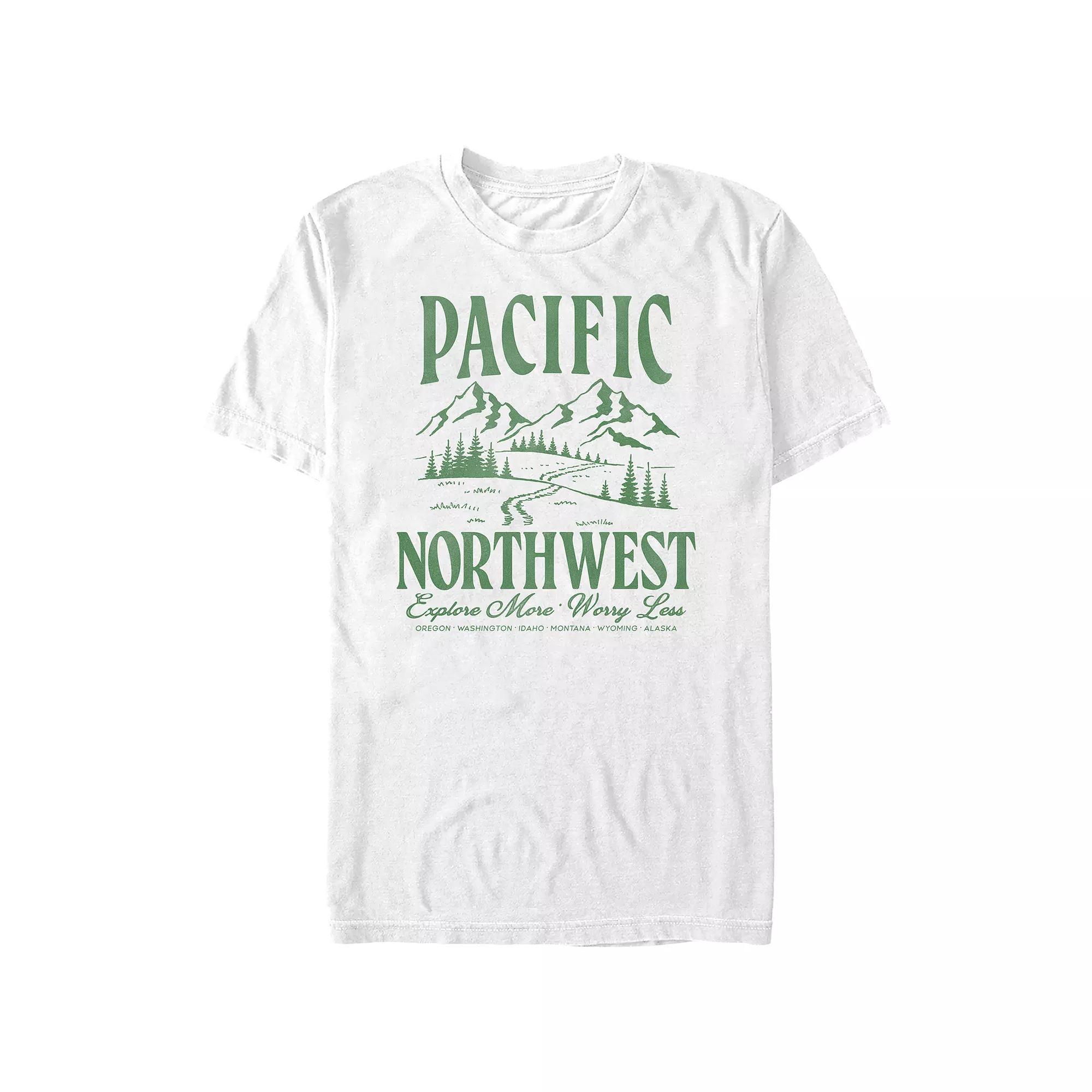 Big & Tall Pacific Northwest Graphic Tee, Men's, Size: XXL Tall, Athletic Grey Product Image
