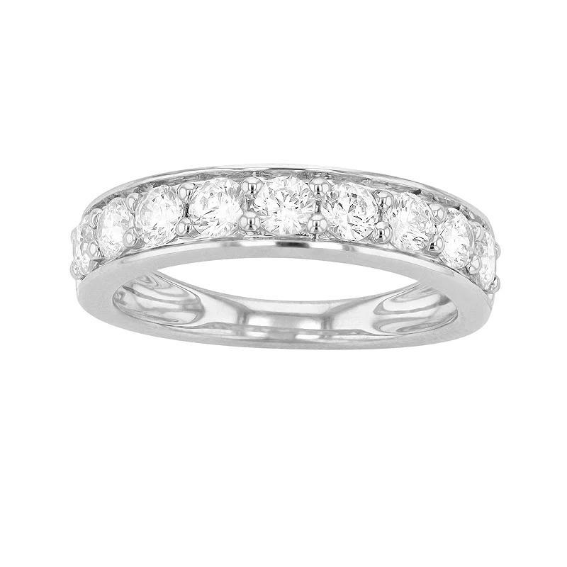 Diamond Brilliance 14k Gold 1 Carat T.W. Lab-Created Diamond Round Wedding Band, Women's, Size: 7, White Gold Product Image