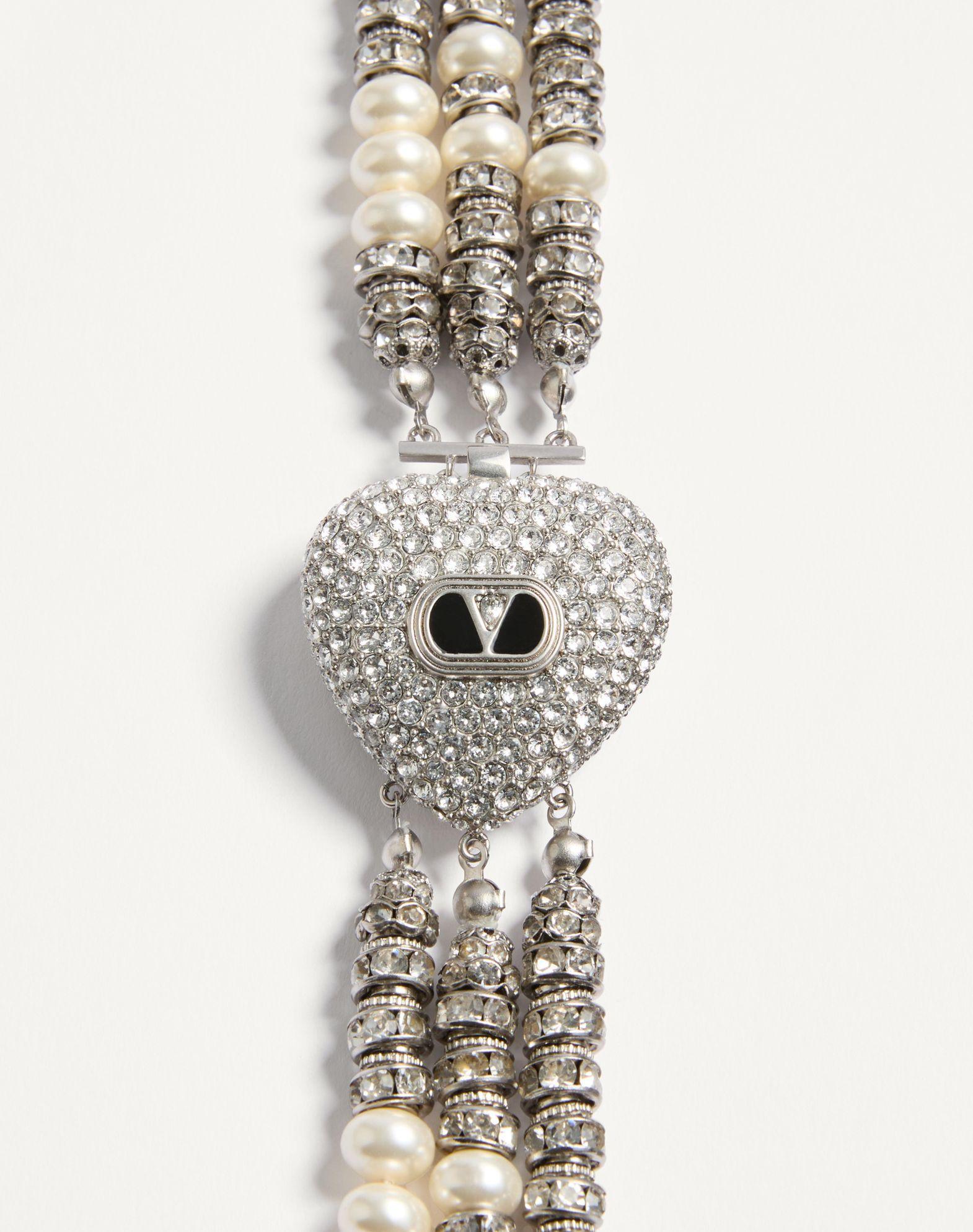 Coeur Royal Necklace In Metal, Enamel, Pearls And Crystals  Product Image