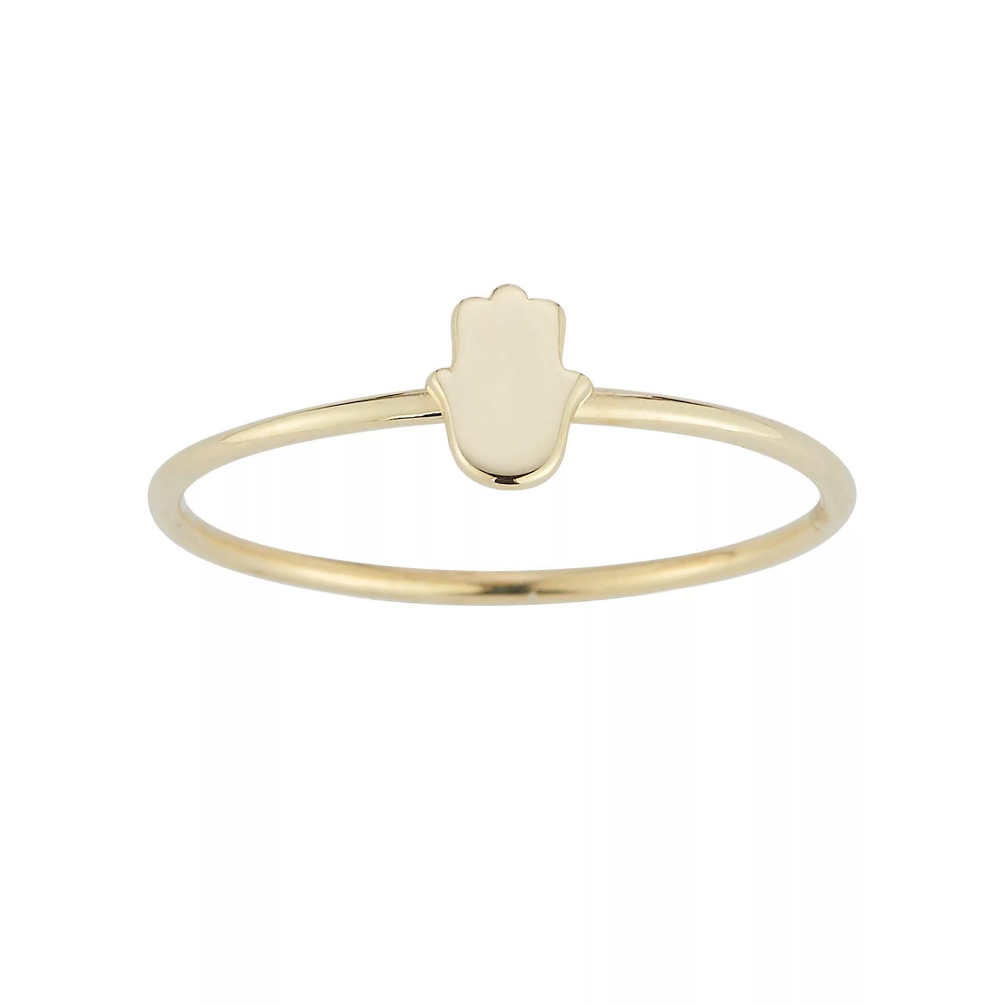 LUMINOR GOLD 14k Gold Hamsa Stackable Ring, Women's, Size: 8, Yellow Product Image
