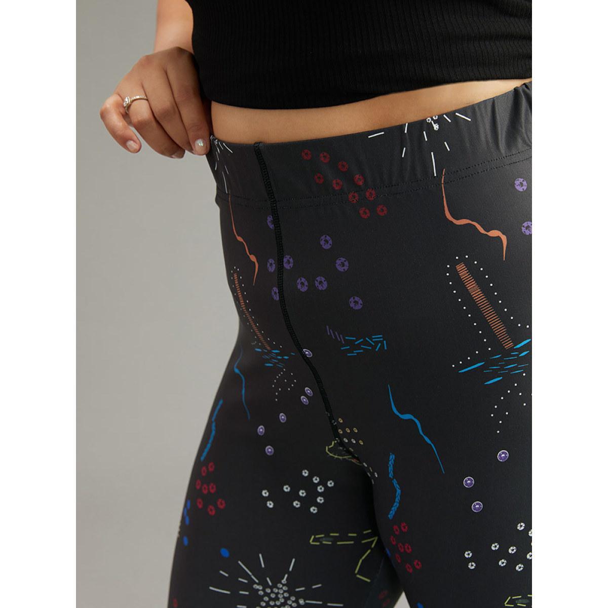 Plus Size Graphic Art & Design Skinny Leggings Women Black Casual High stretch Skinny High Rise Dailywear Leggings BloomChic 26/4X Product Image