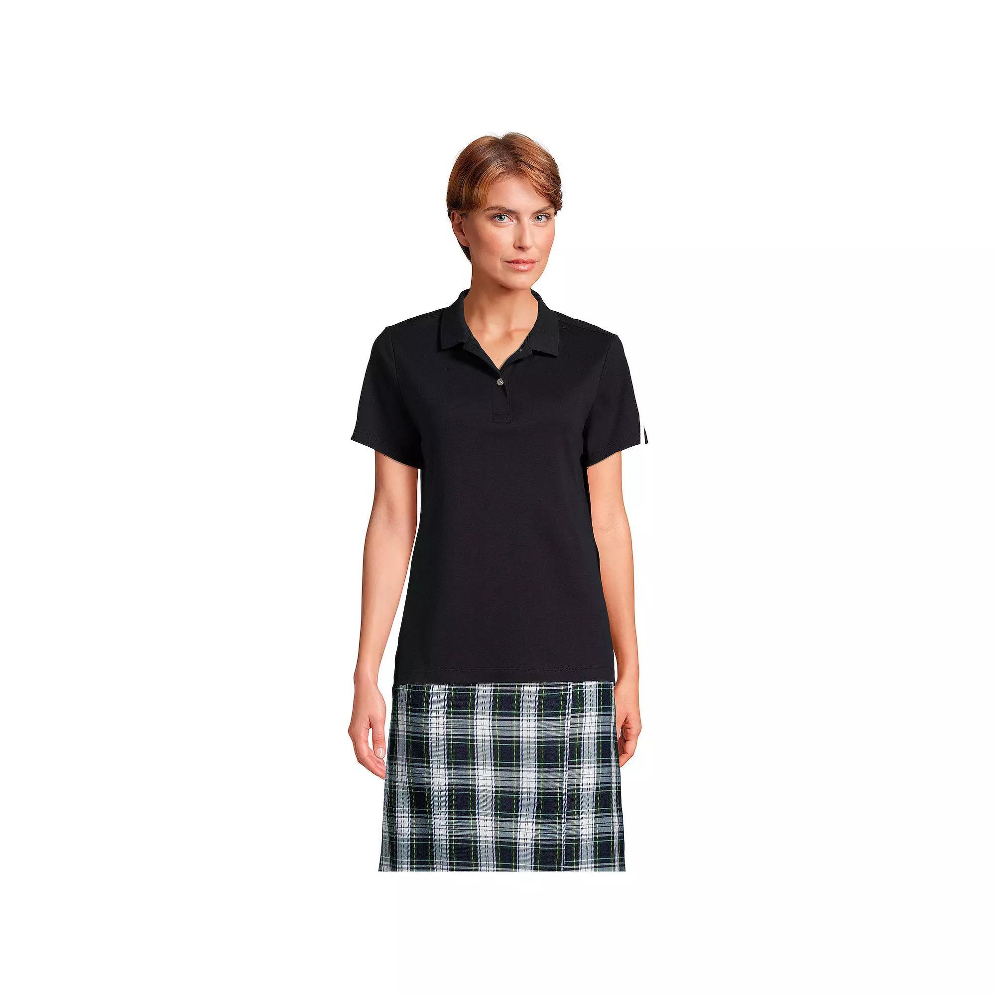 Womens Lands End School Uniform Short Sleeve Interlock Polo Shirt Product Image