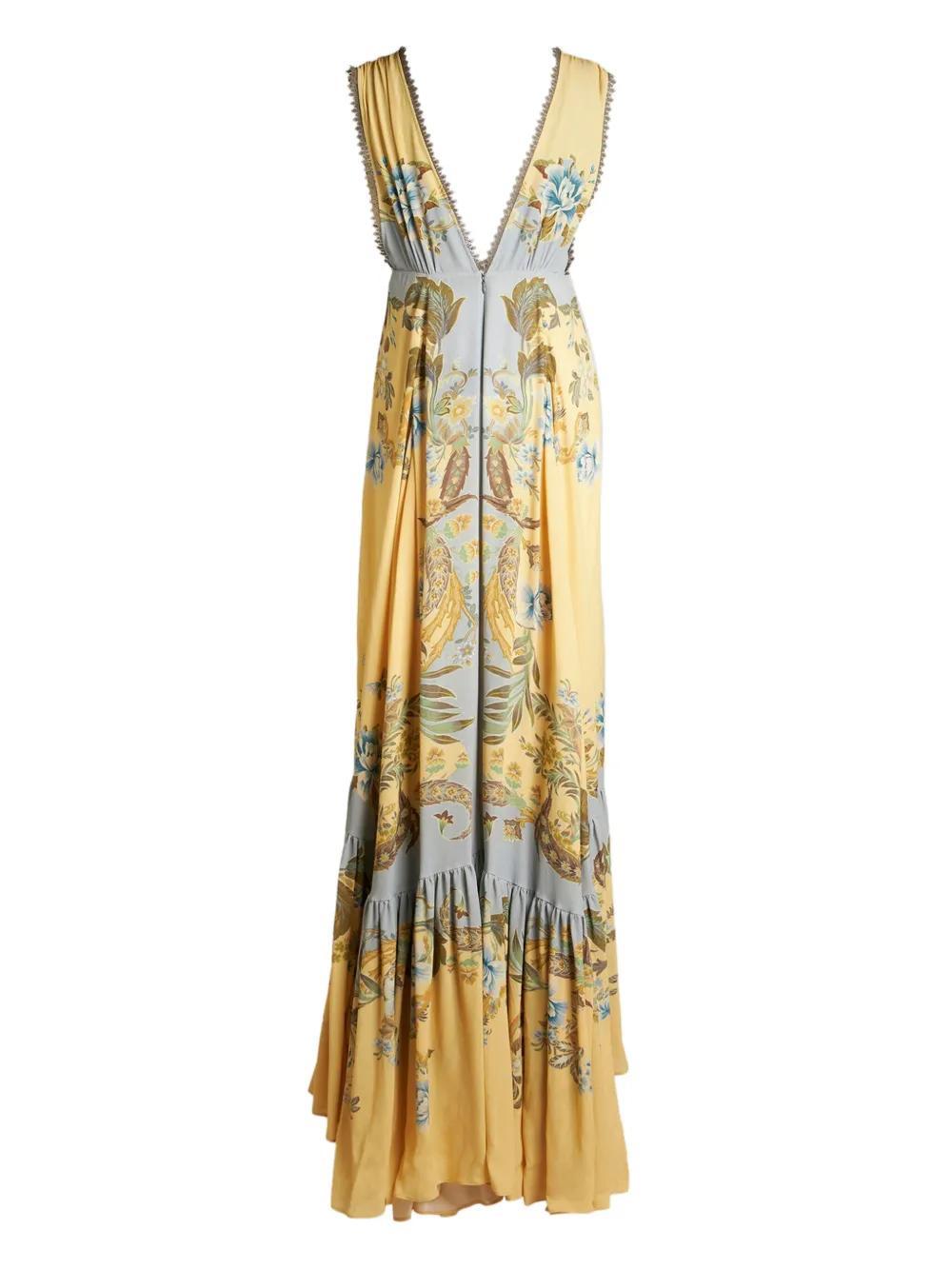 floral-print crepe-de-chine dress Product Image