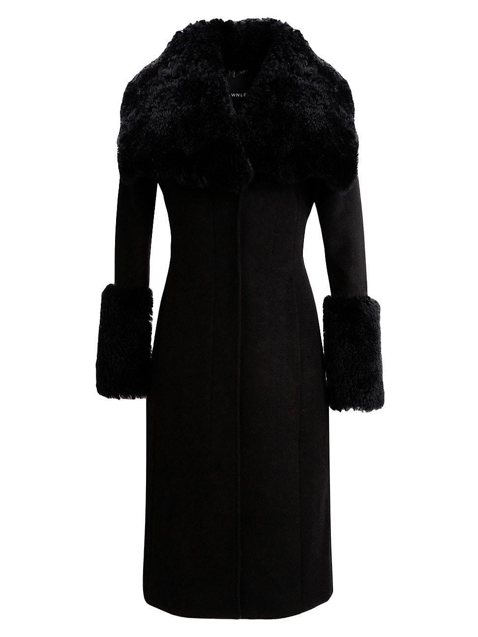 Dawn Levy Athena Shearling Trim Coat Product Image