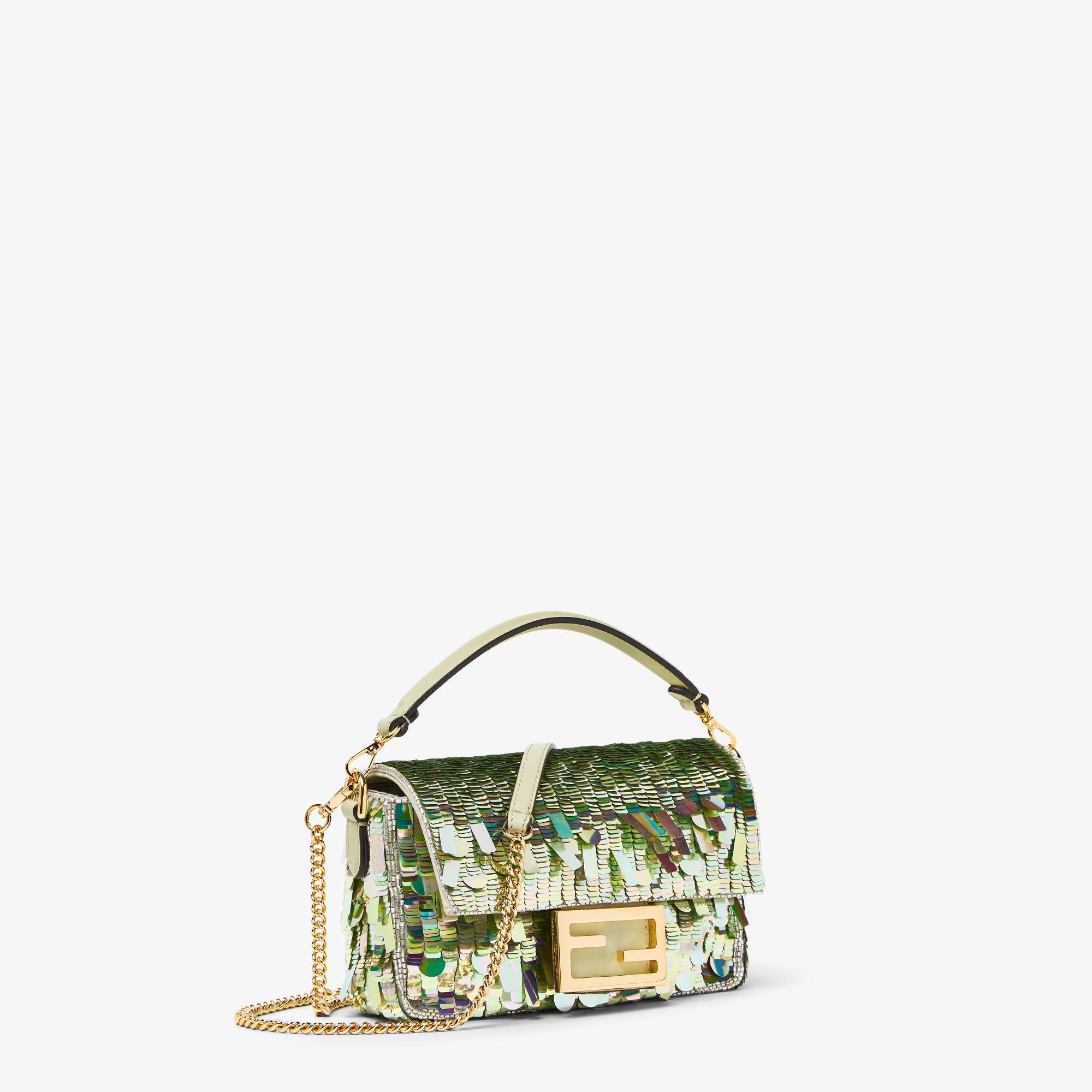 Baguette MiniBag embroidered with iridescent sequins Product Image