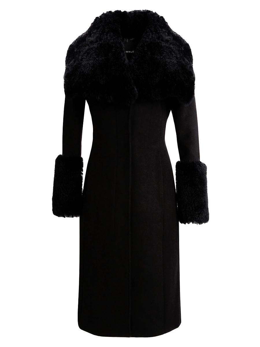 Dawn Levy Athena Shearling Trim Coat Product Image