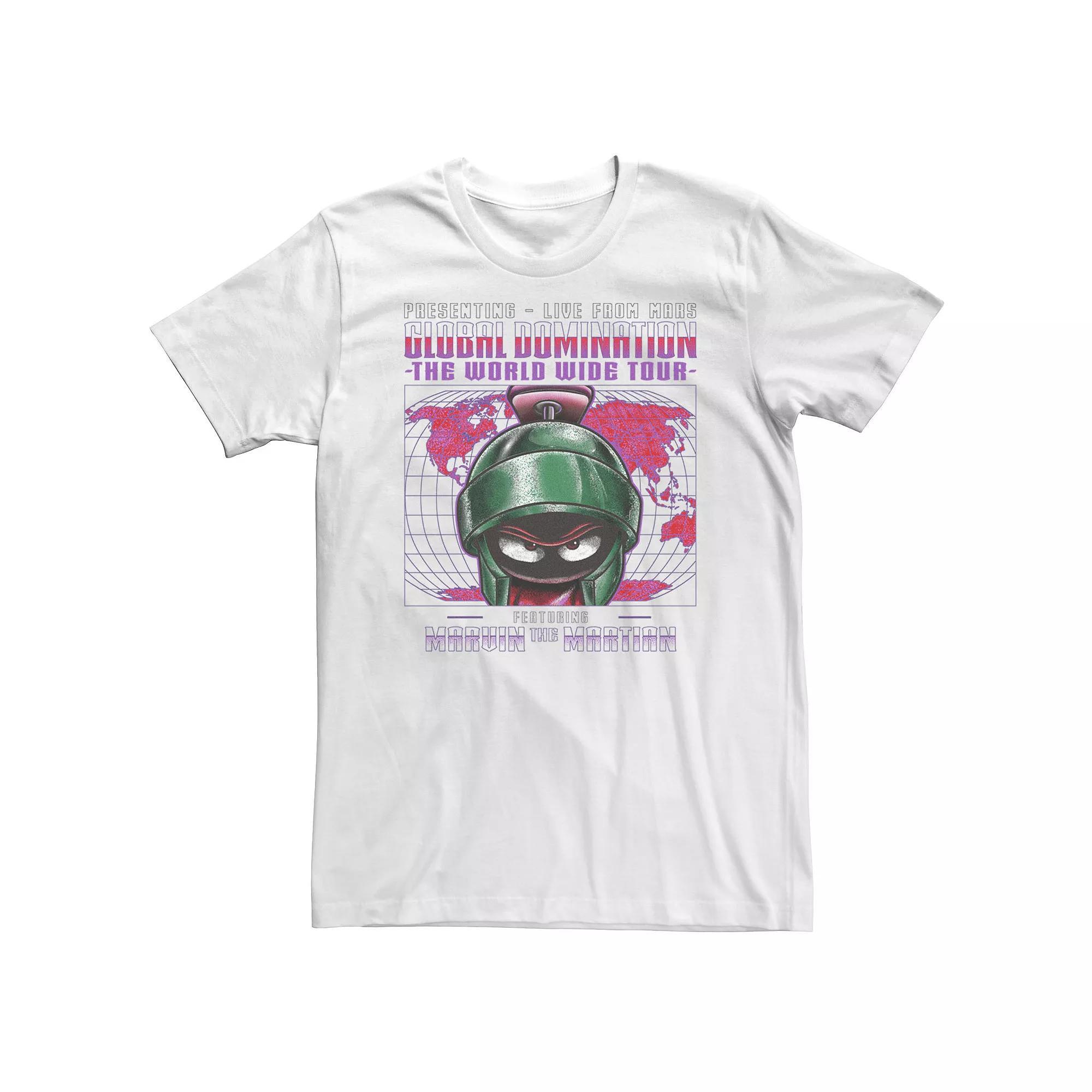 Big & Tall Looney Tunes Marvin The Martian Global Domination Tee, Men's, Size: XL Tall, White Product Image
