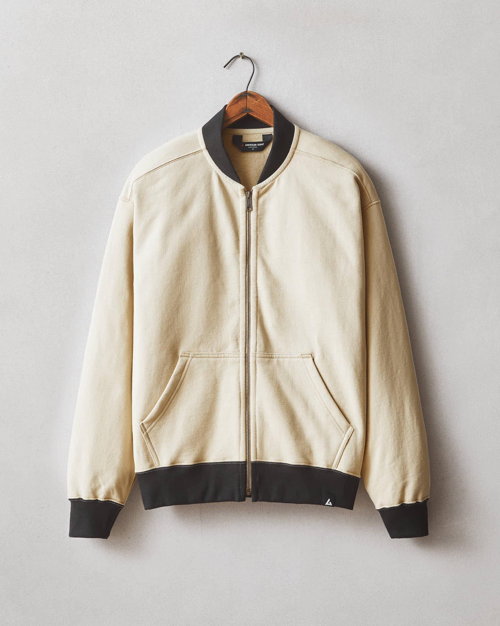 Men's Fleece Bomber Jacket - Khaki Male Product Image