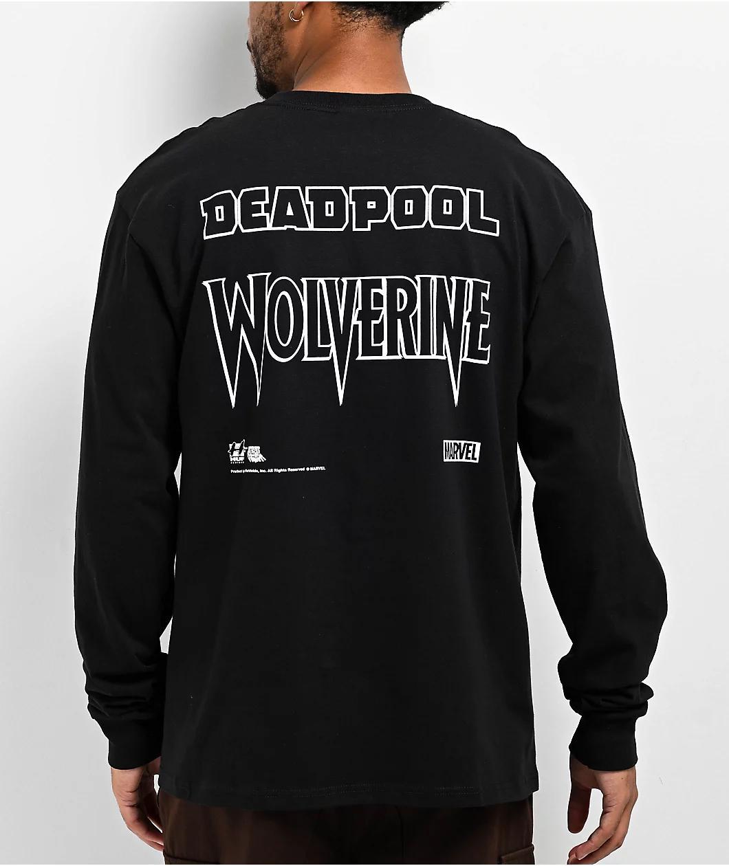 HUF x Deadpool Wolverine Black Long Sleeve T-Shirt Product Image