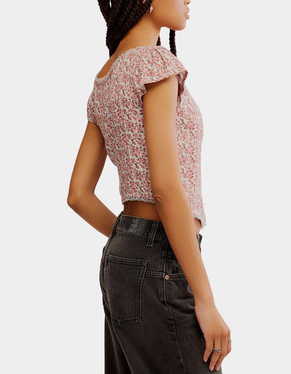 FREE PEOPLE Faye Womens Printed Top - PINK COMBO Product Image