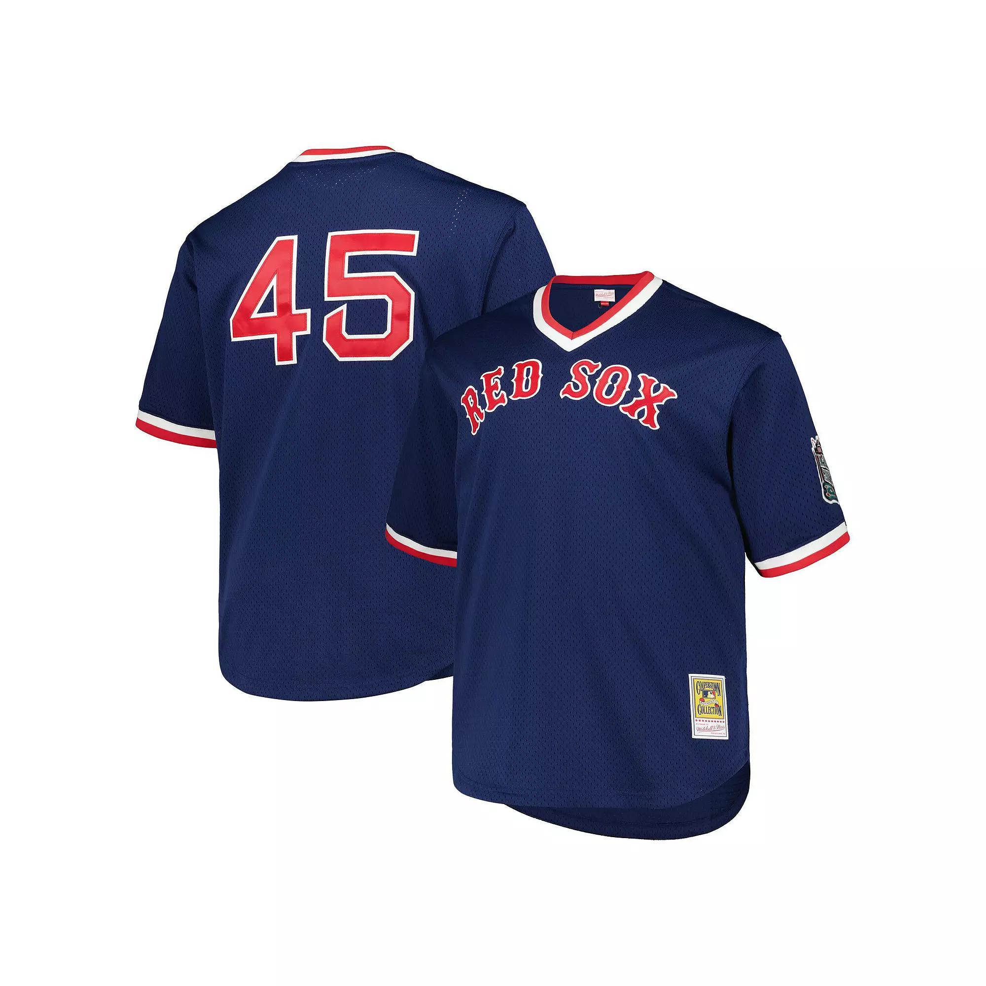 Men's Mitchell & Ness Pedro Martinez Navy Boston Red Sox 1999 Cooperstown Collection Mesh Pullover Jersey, Size: 4XLT, Blue Product Image
