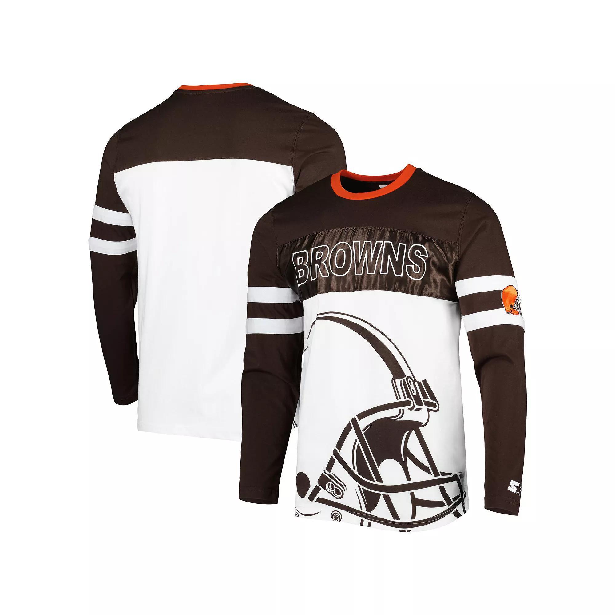 Mens Starter /White Cleveland s Halftime Long Sleeve T-Shirt Product Image