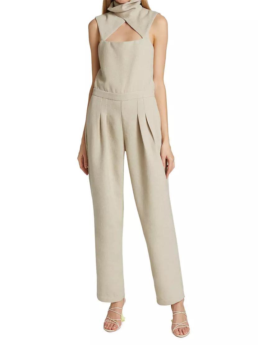 Cut-Out Sleeveless Turtleneck Jumpsuit Product Image