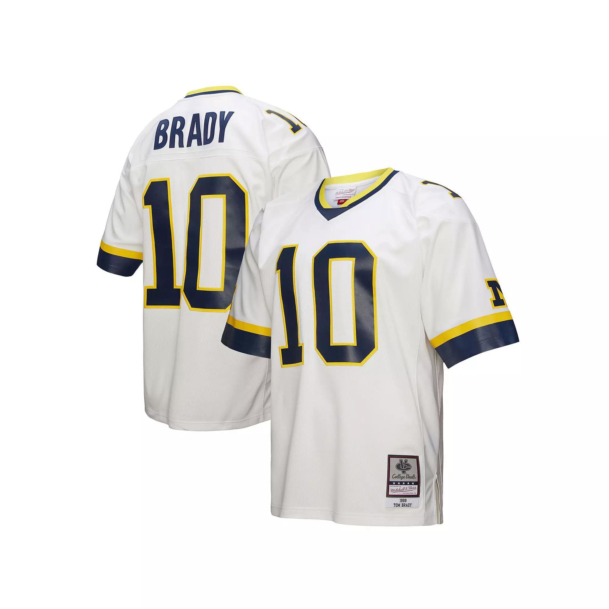 Men's Mitchell & Ness Tom Brady White Michigan Wolverines 1999 Legacy Jersey, Size: Small Product Image