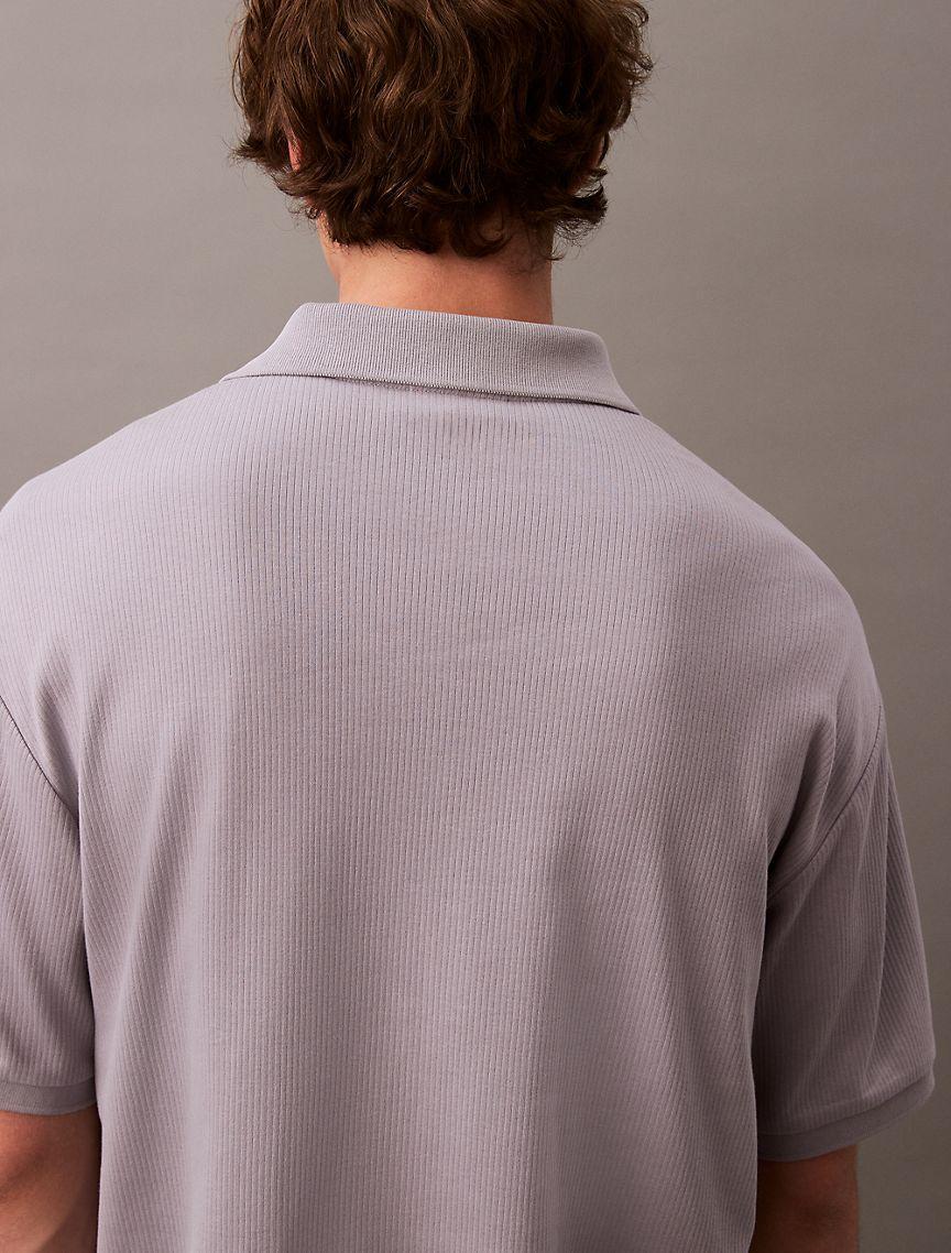 Drop Needle Ribbed Polo Shirt Product Image