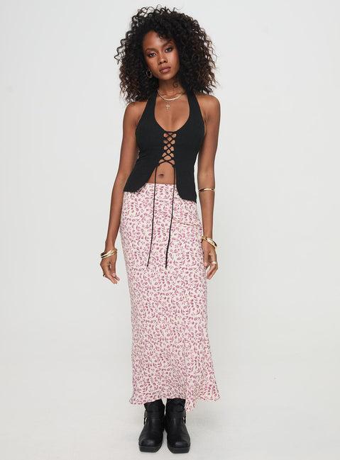 Mariposa Maxi Skirt Beige Floral Product Image