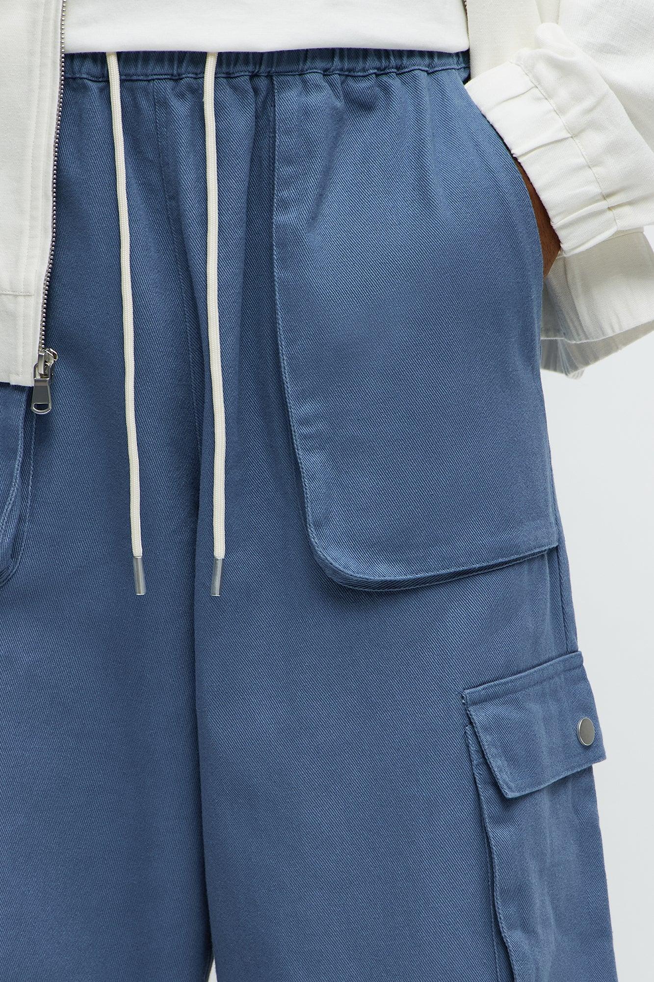 Baggy Play Your Cards Right Cargo Pants - Blue Male Product Image