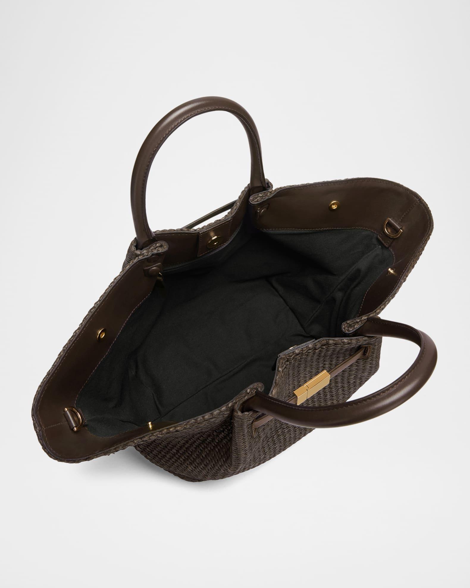 New York Midi Raffia Top-Handle Bag Product Image