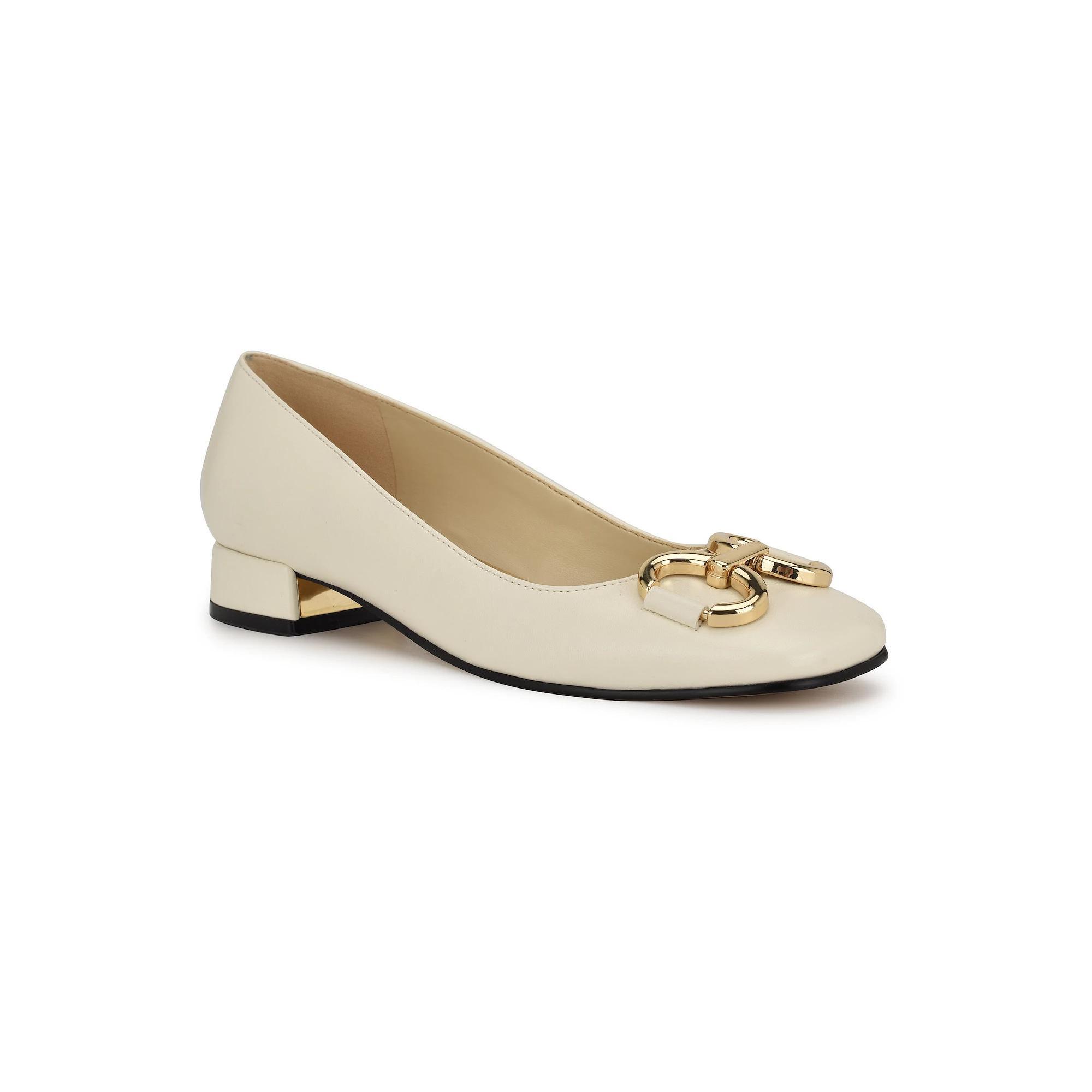 Nine West Works Slip On Square Toe Women's Dress Pumps, Size: 7.5, Ivory Product Image