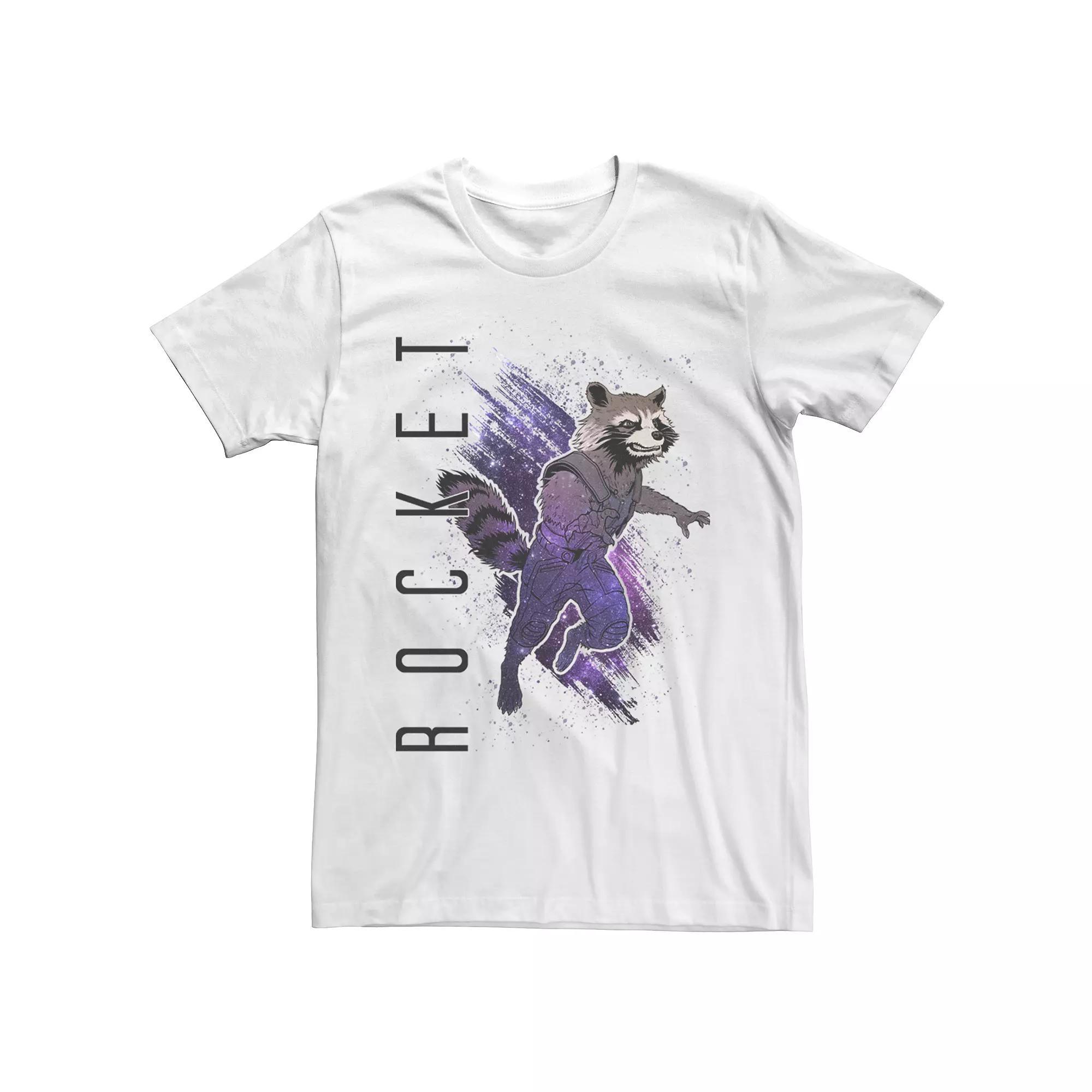 Men's Avengers Rocket Painted Tee, Size: XXL, White Product Image