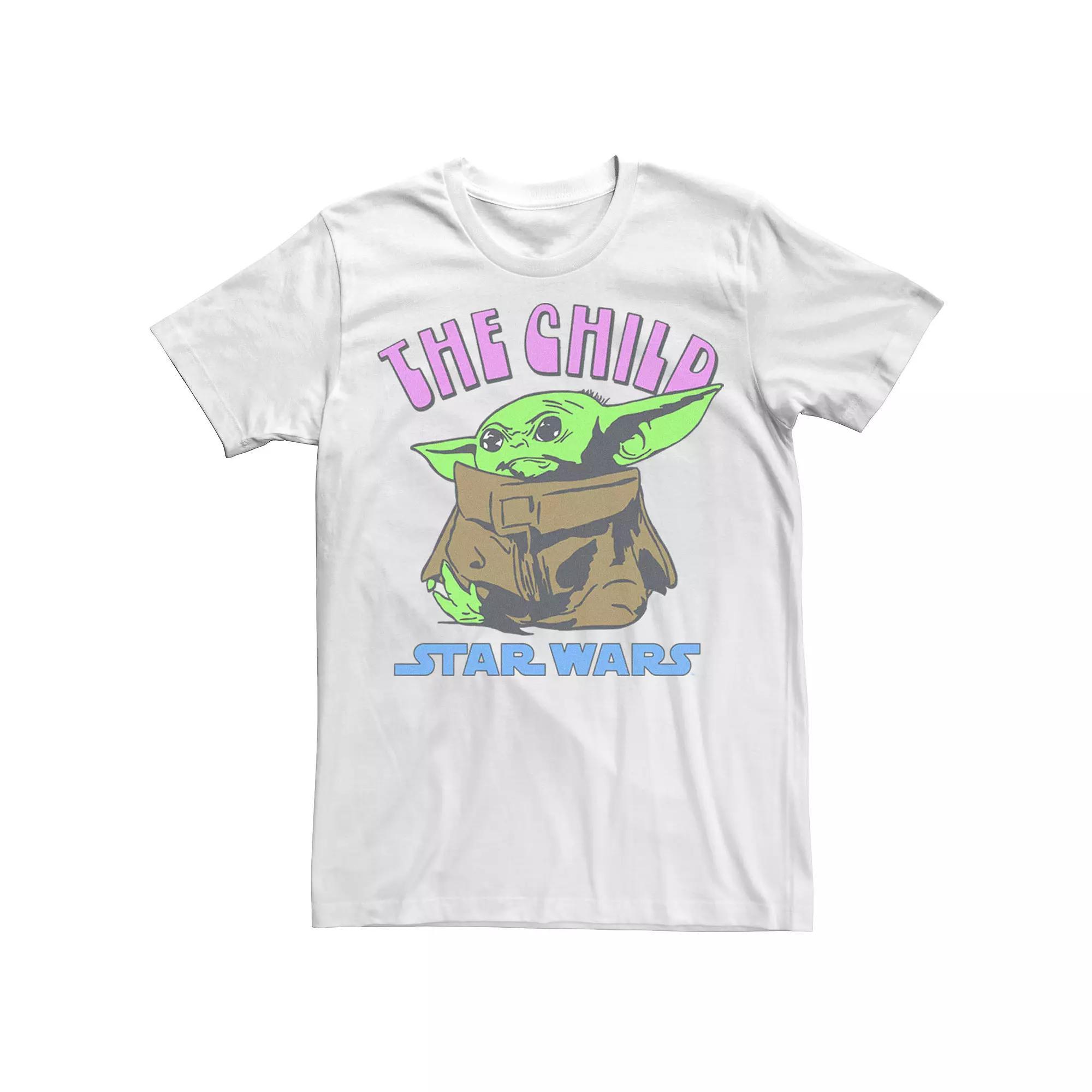 Men's Star Wars The Mandalorian The Child Red Text Portrait Tee, Size: Small, Athletic Grey Product Image