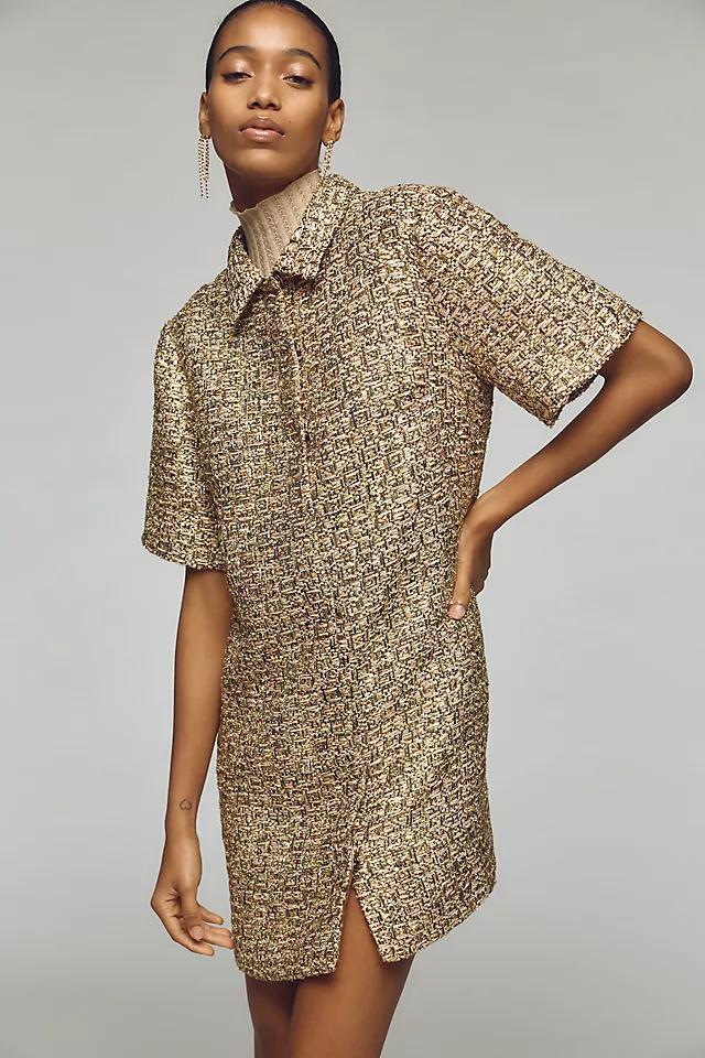 Sunday in Brooklyn Textured Shine Mini Shirt Dress Product Image