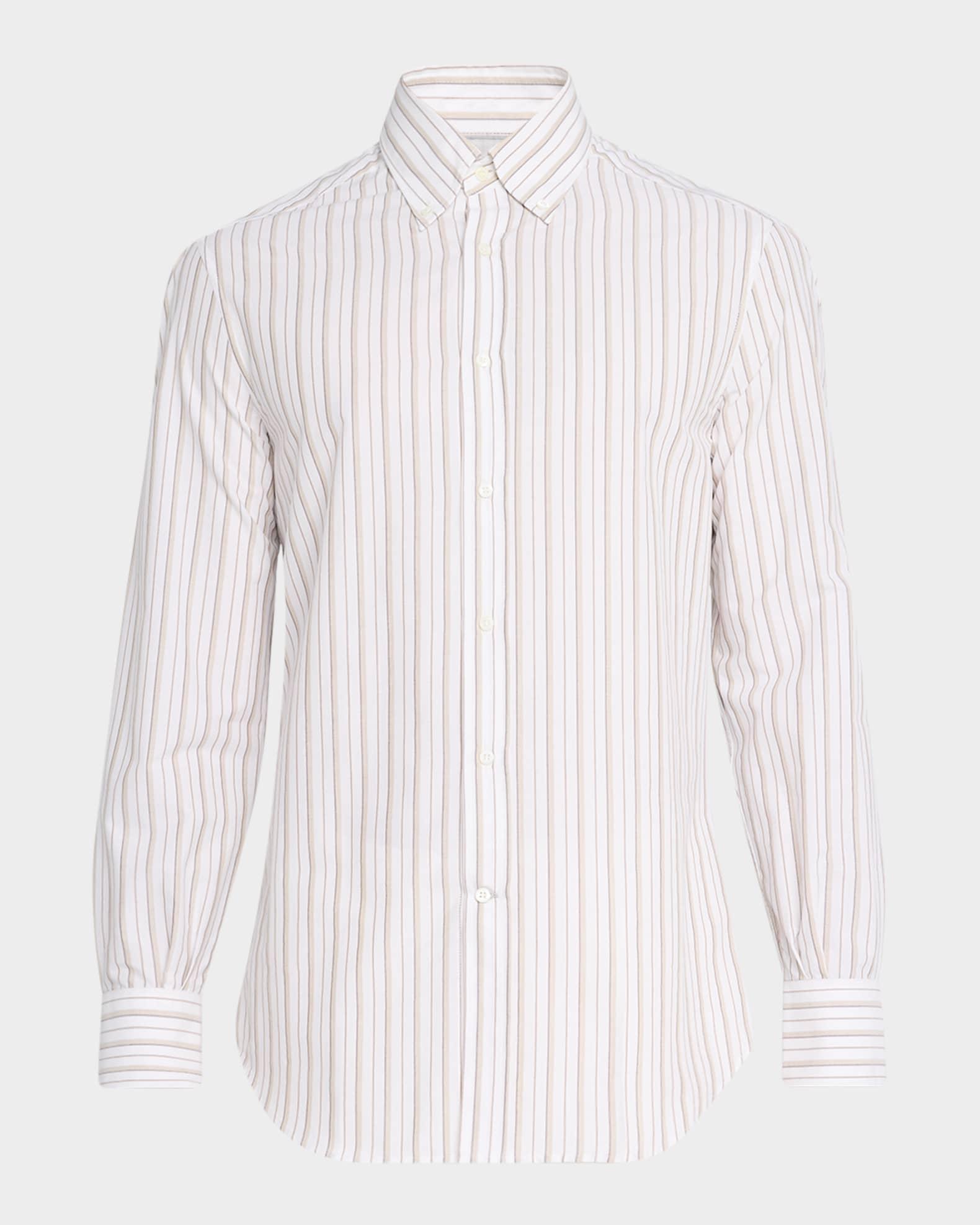 Men's Cotton Multi-Stripe Sport Shirt Product Image
