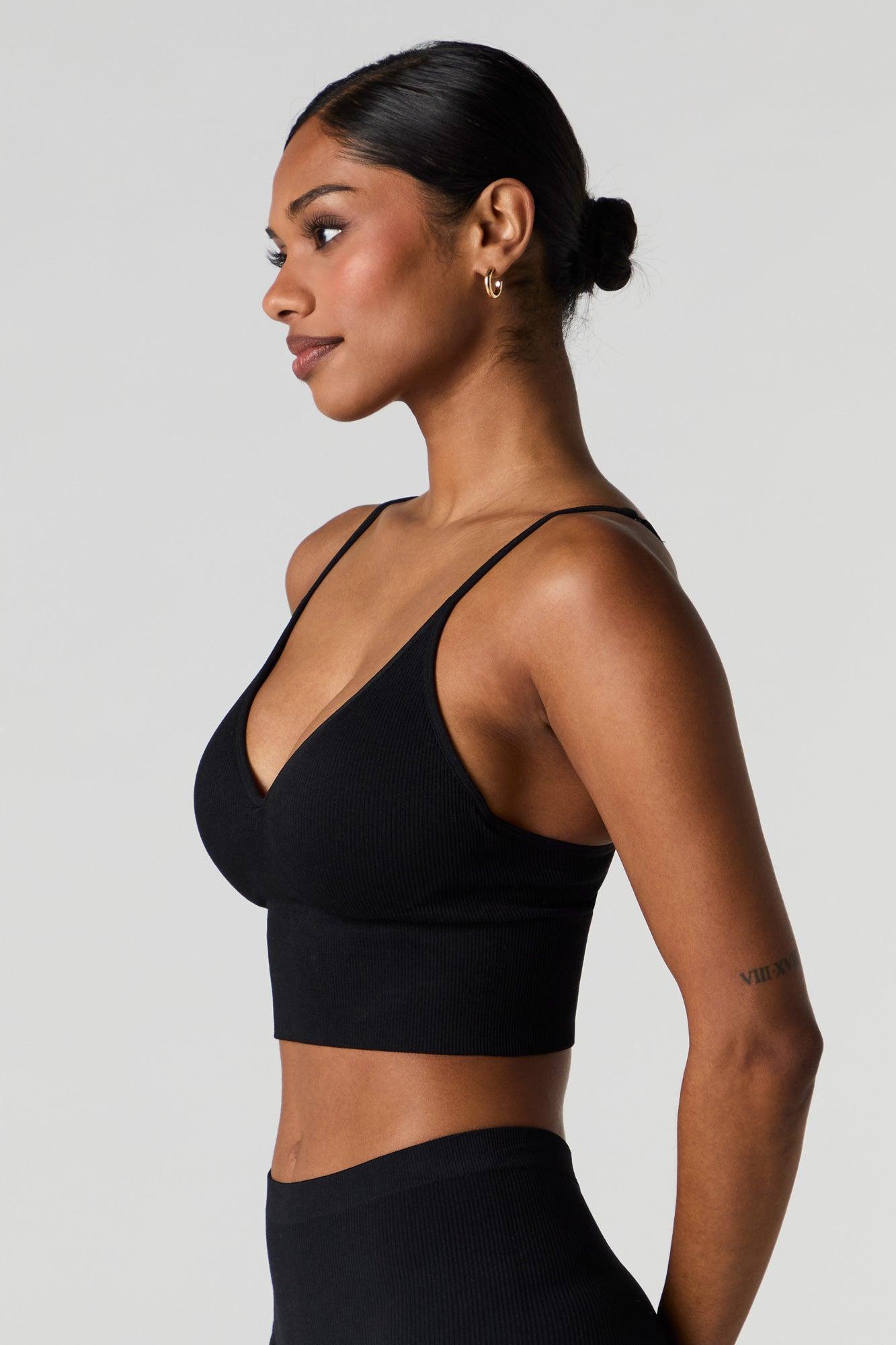 Seamless Ribbed Padded Bralette Female Product Image