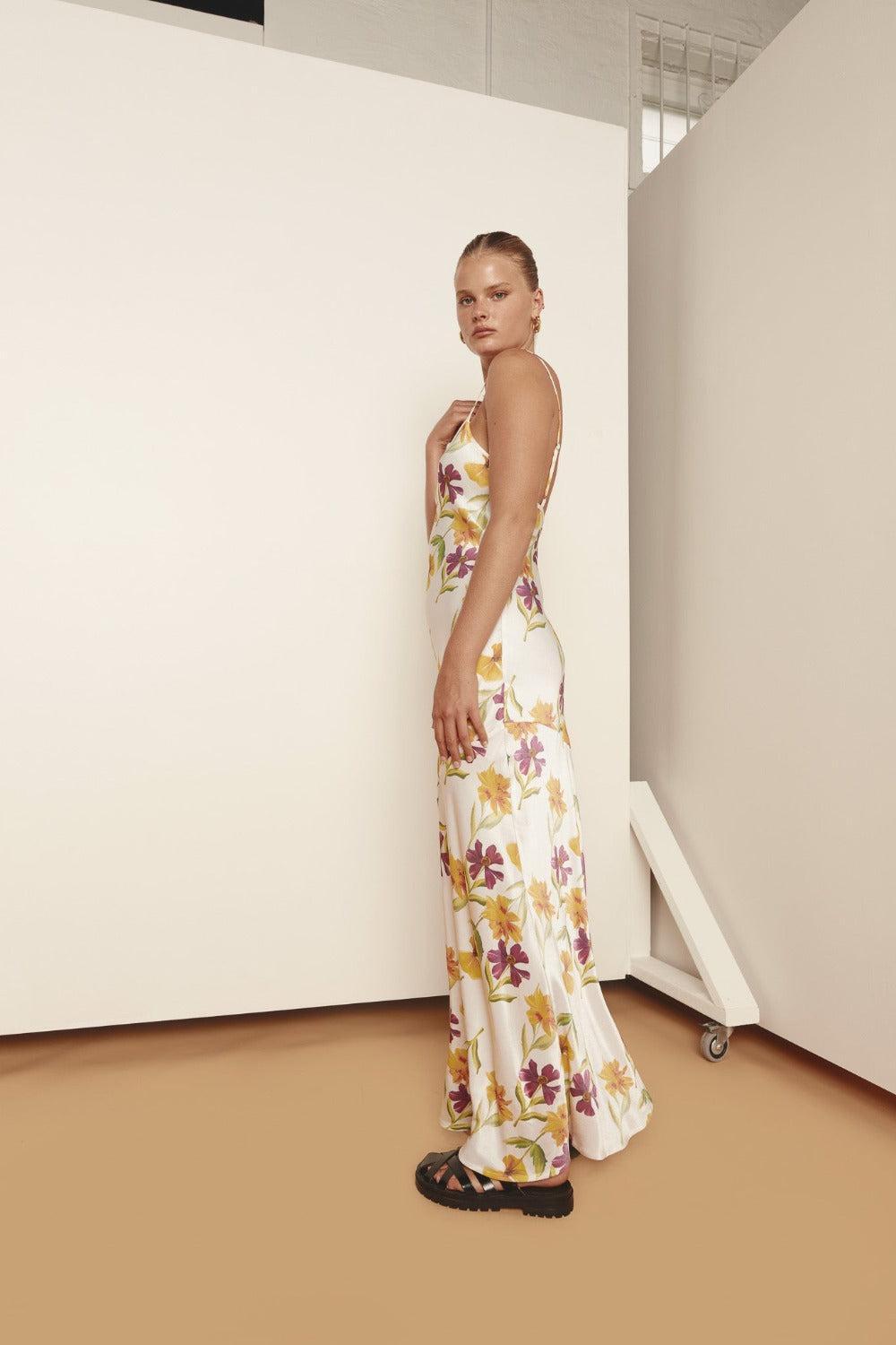 Netta Bias Cut Maxi Dress Flora Product Image