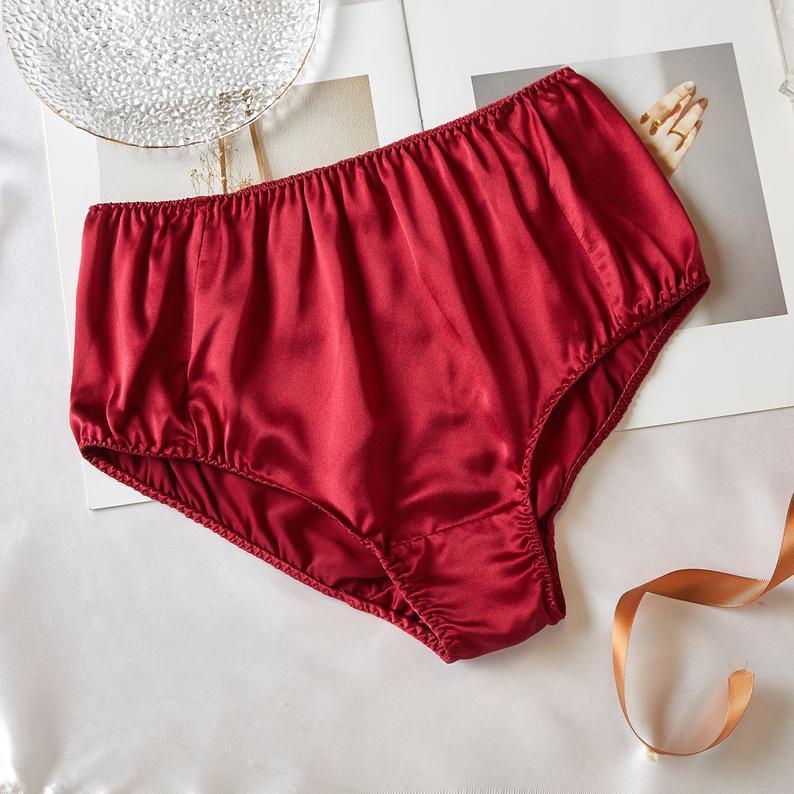 Black Pure Mulberry Silk Bikini Panties | Mid Waist | 22 Momme | Float Collection Product Image
