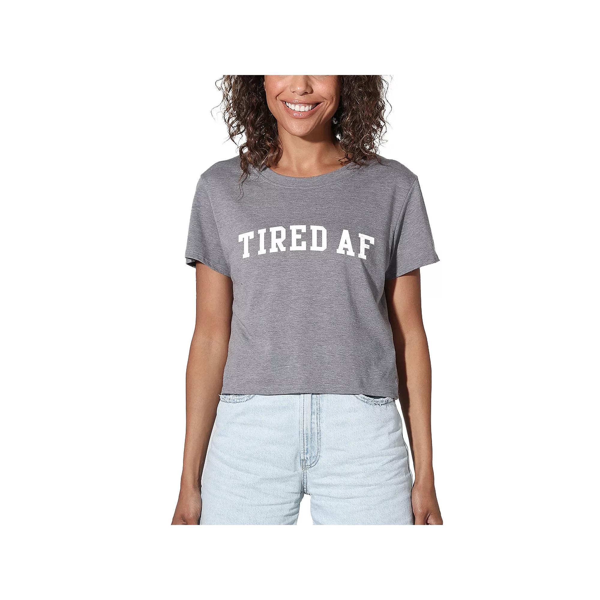 Womens Suburban Riot Tired Af Crop Tee, Girls Product Image