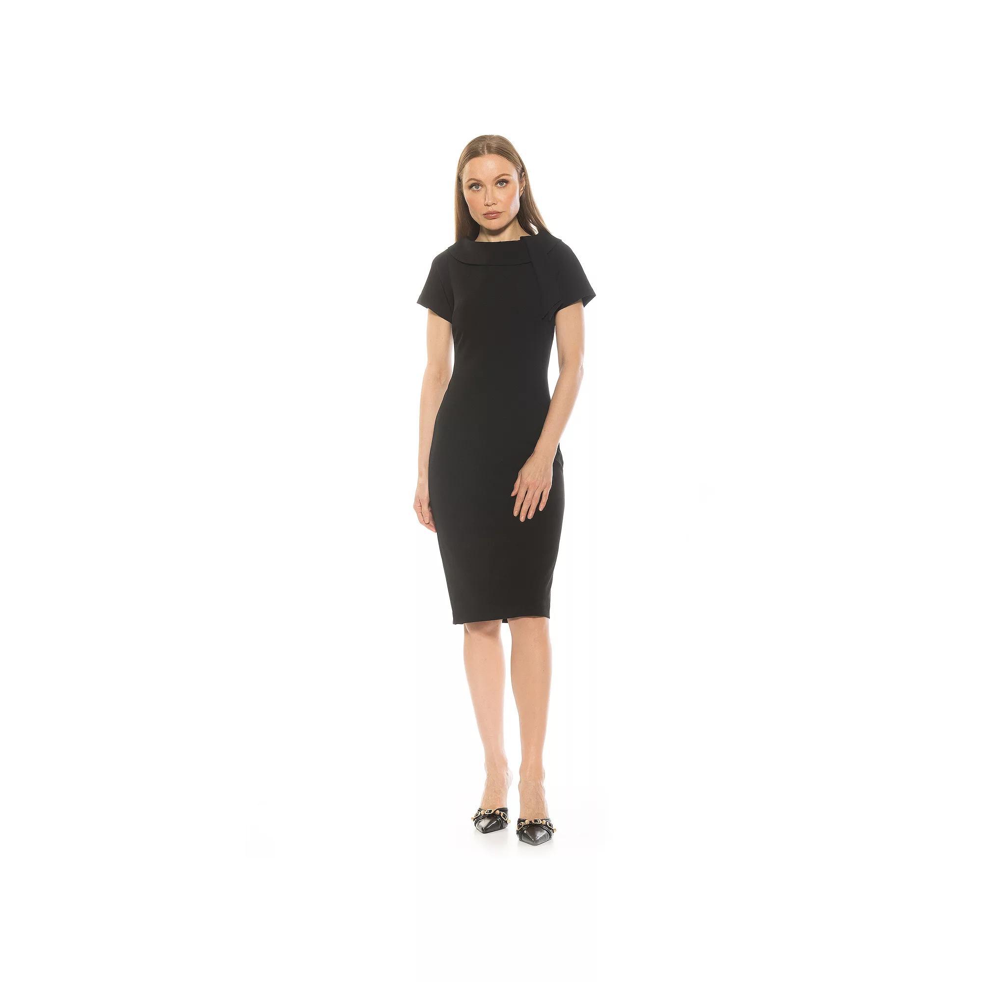 Women's ALEXIA ADMOR Wrene Short Sleeve Sheath Dress, Size: Medium, Fern Green Product Image