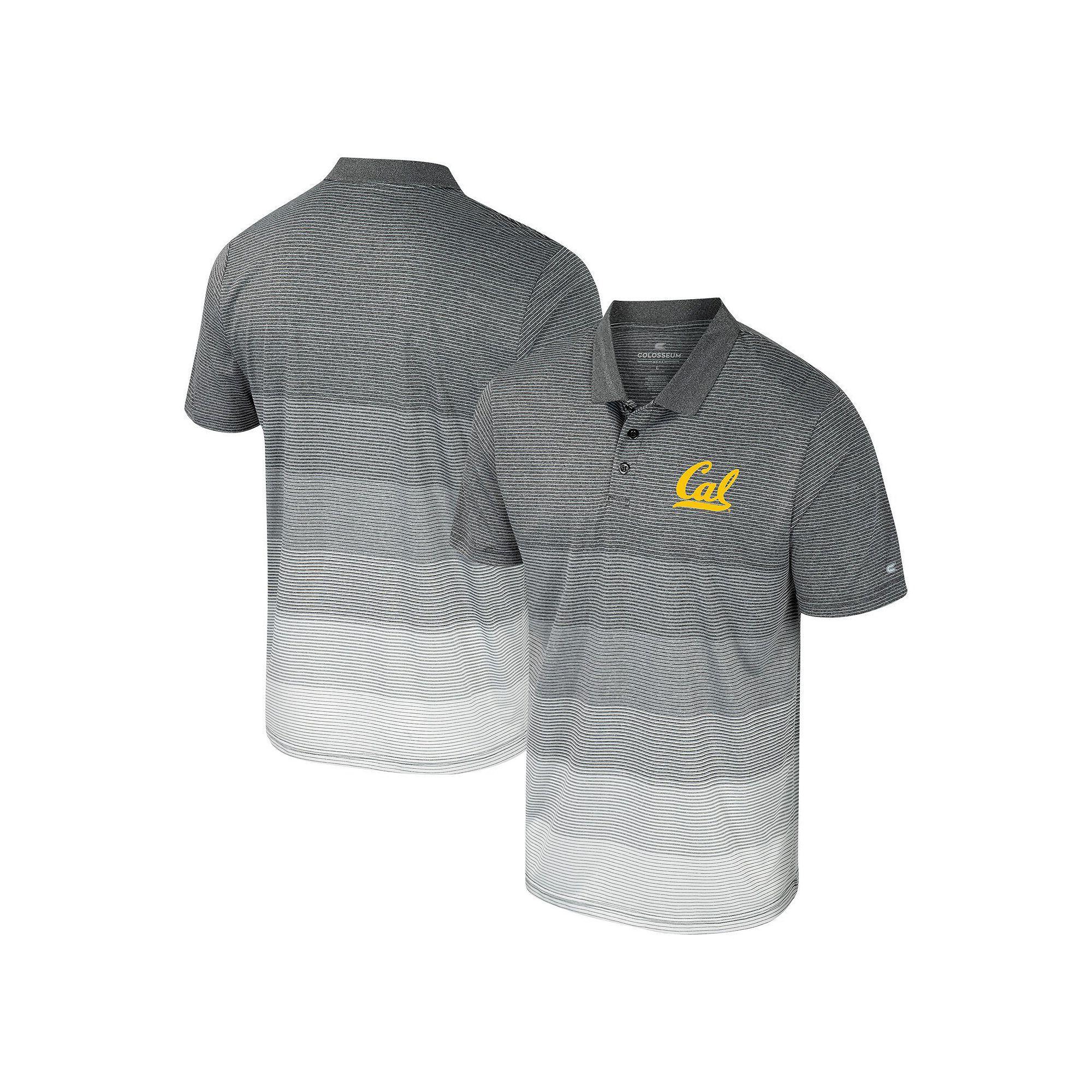 Men's Colosseum Gray Cal Bears Striped Mesh Polo, Size: Large, Grey Product Image