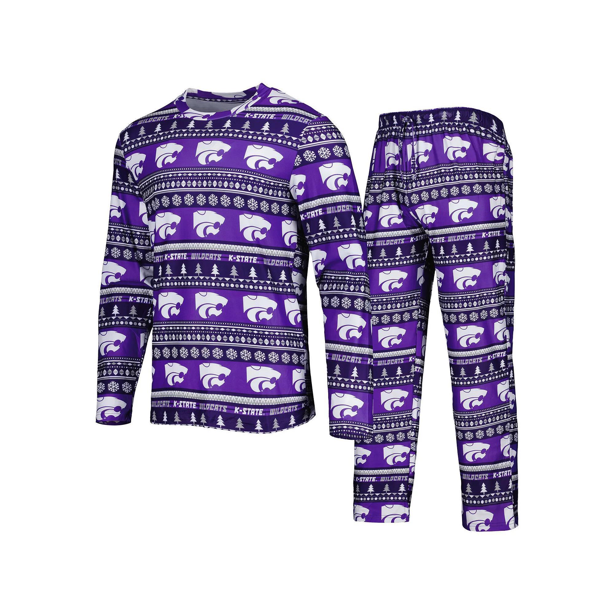 Men's Concepts Sport Purple Kansas State Wildcats Swivel Long Sleeve T-Shirt & Pants Sleep Set, Size: Medium Product Image