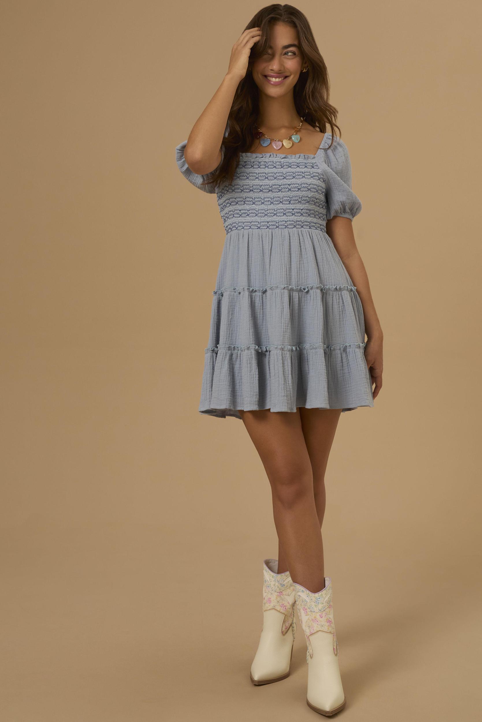 Mallie Embroidered Mini Dress Product Image