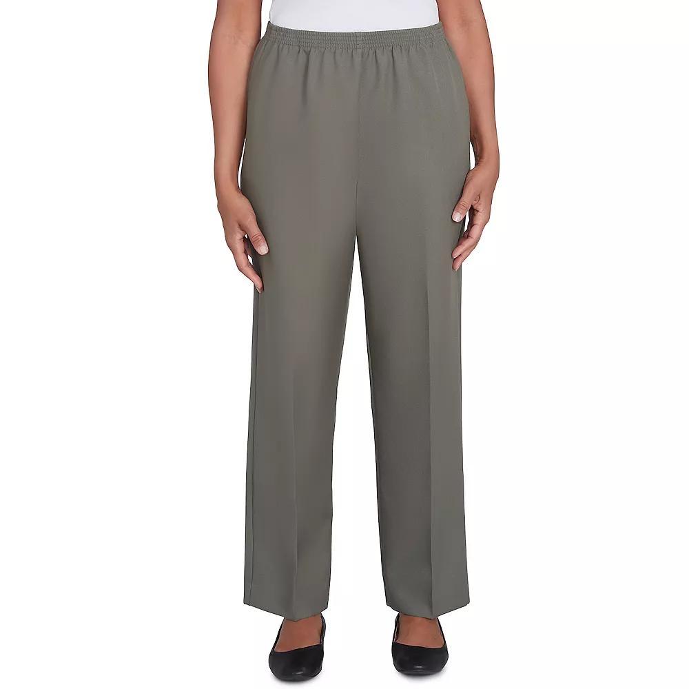 Women's Alfred Dunner Classic Full Elastic Short Mid Rise Pants, Size: 12 Short, Green Product Image