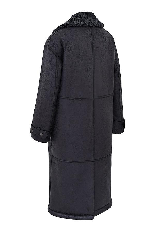Deiji Grey Vegan Shearling Coat Product Image