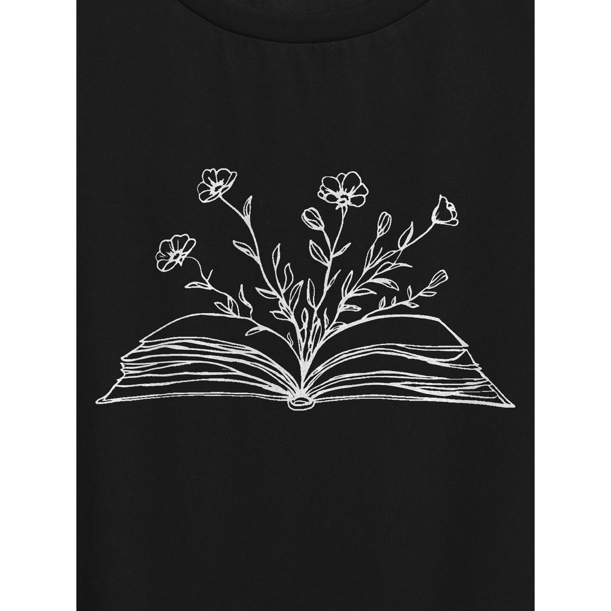Plus Size Into The Forest Deep V-Neck T-Shirt Black Women Non Art&design V-neck Everyday-Casual T-shirts BloomChic 14-16/1X Product Image