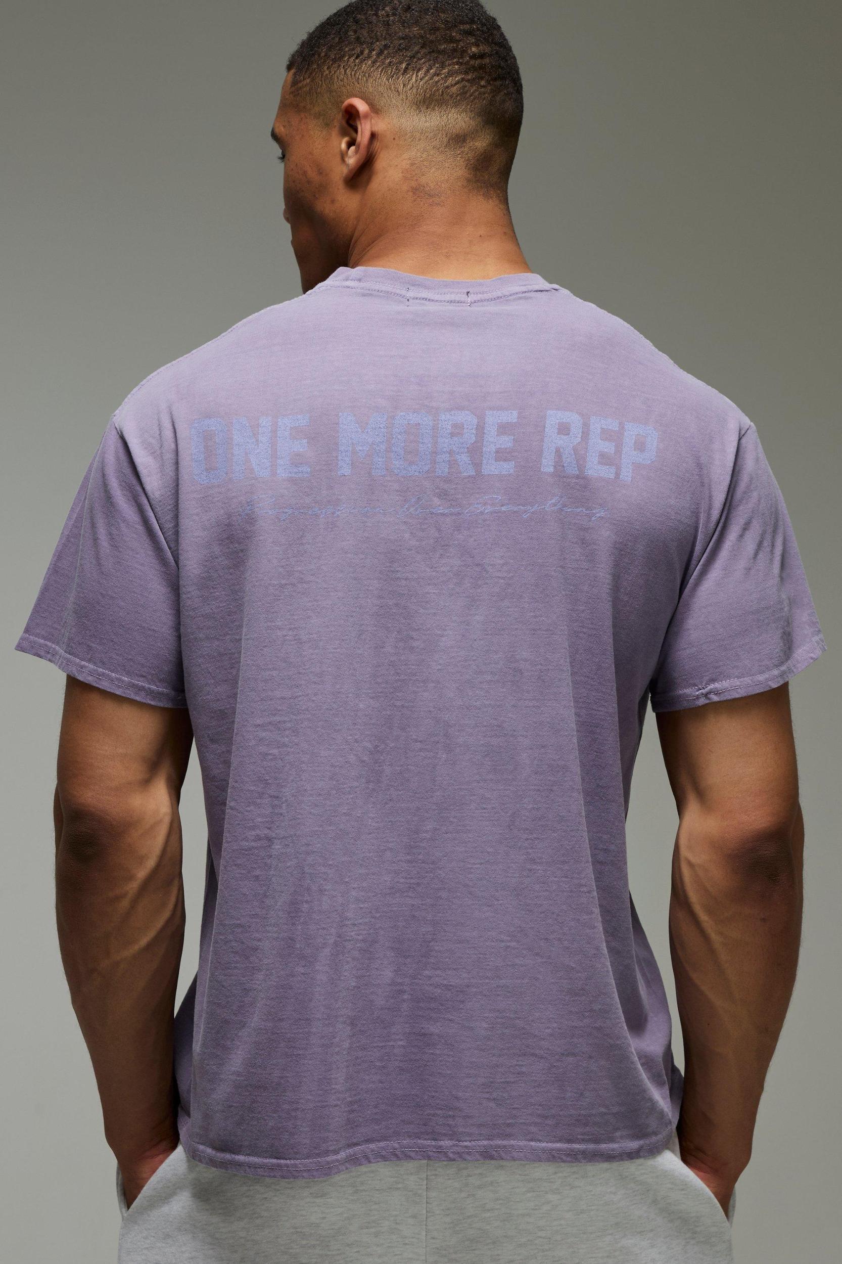 MAN Active Washed Oversized One More Rep T-Shirt | boohooMAN USA Product Image