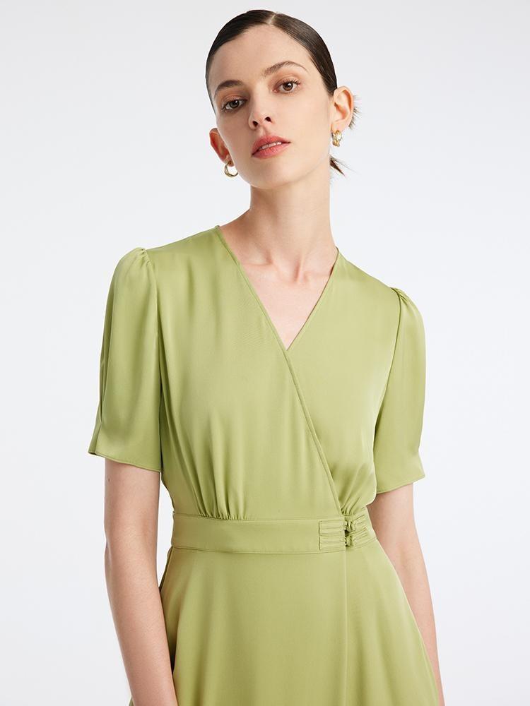 22 Momme V-Neck A-Line Midi Dress Product Image