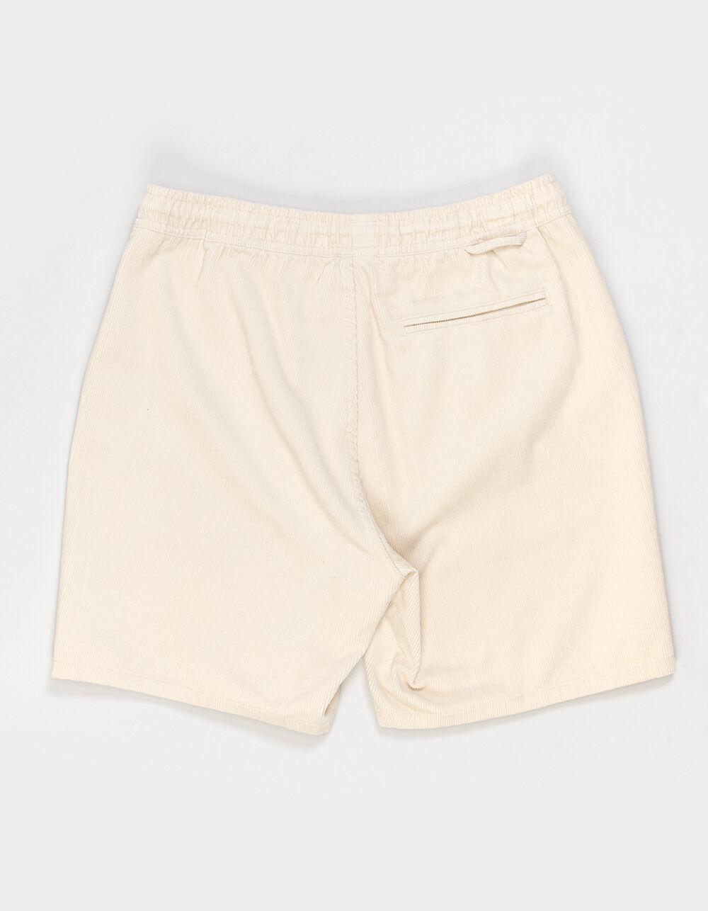 BRIXTON Leon Mens Elastic Waist Corduroy Shorts - CREAM Product Image
