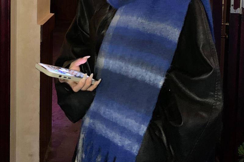Plaid Fringed Scarf Product Image