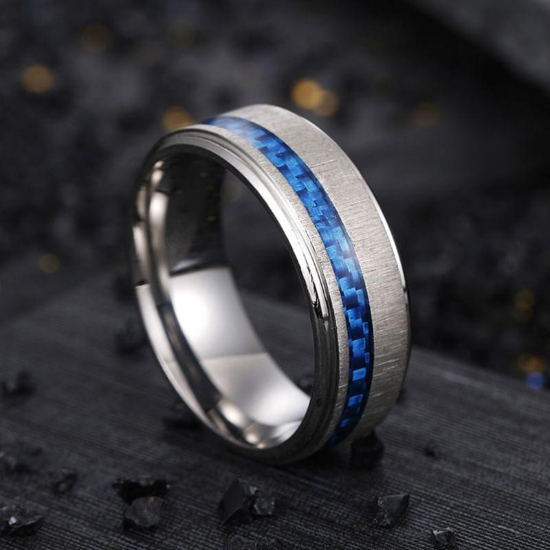 Couple Matching Patterned Inlay Ring Product Image