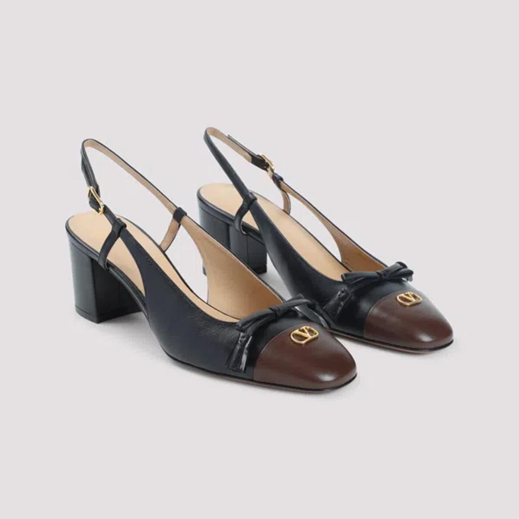VALENTINO GARAVANI Vlogo 65 Tasseled Two-tone Leather Slingback Pumps In Black Product Image