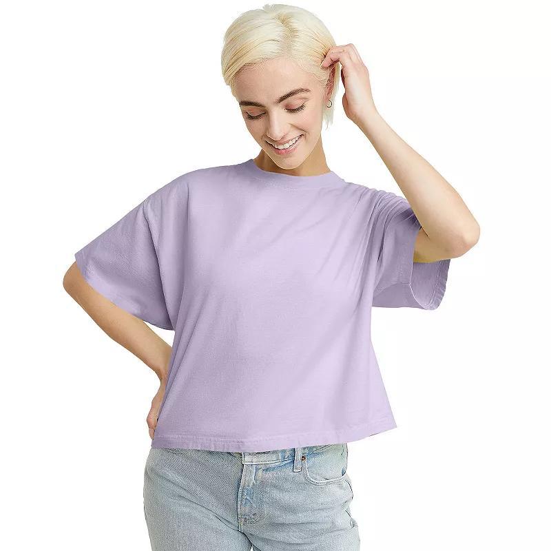 Hanes Womens Garment Dyed Cropped Cotton T-Shirt Anchor Slate 2XL Product Image