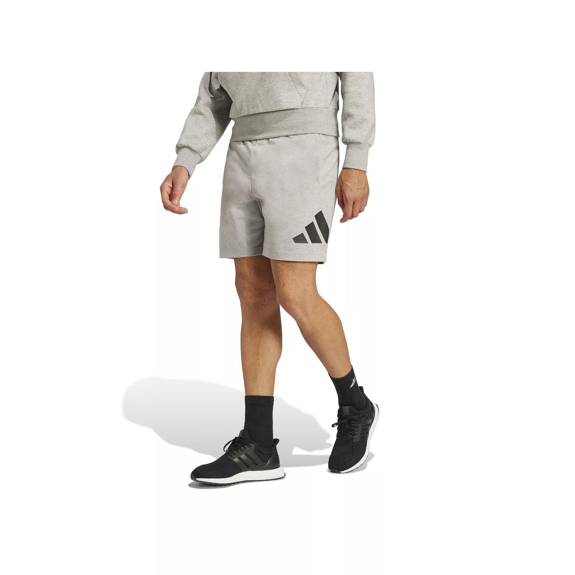 Big & Tall adidas Essentials Big Logo Single Jersey Shorts, Men's, Size: XL Tall, Medium Grey Grey Product Image
