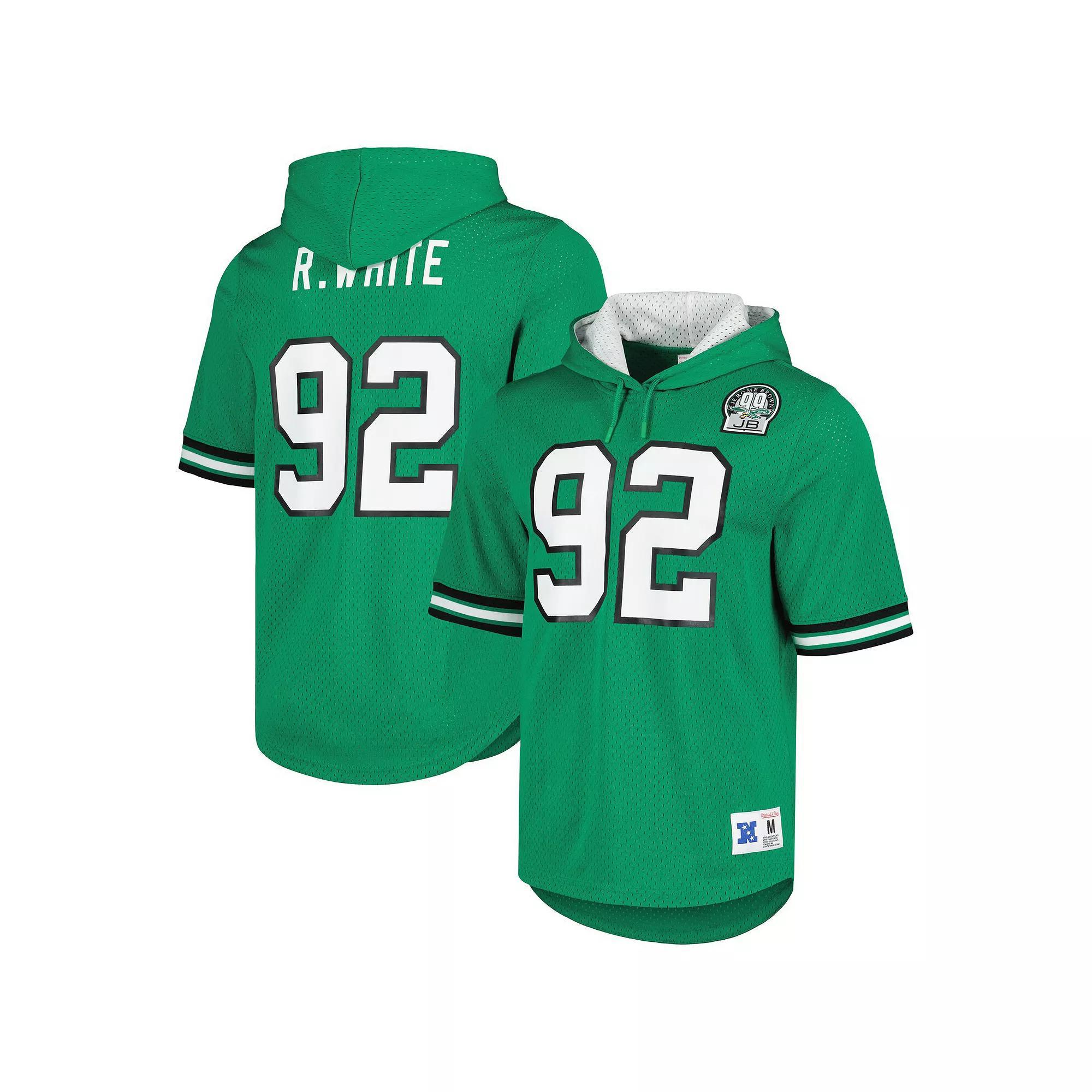 Men's Mitchell & Ness Reggie White Kelly Green Philadelphia Eagles Retired Player Name & Number Mesh Hoodie T-Shirt, Size: Small Product Image